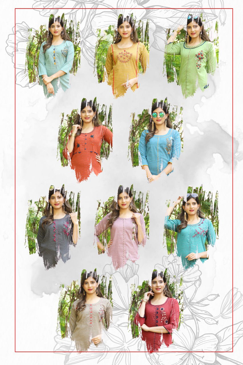 Pihu Fancy Ethnic Wear Heavy Cotton Designer Kurti Collection
